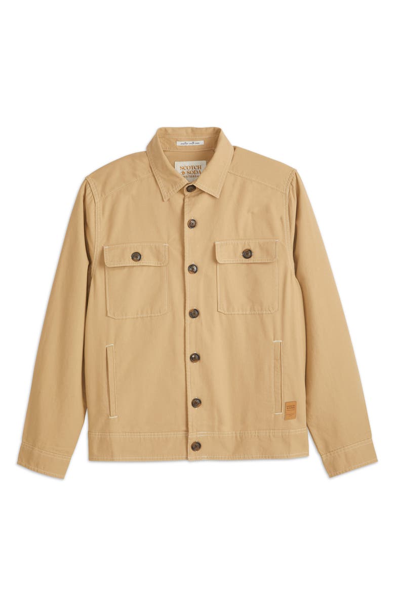 Scotch & Soda Canvas Trucker Jacket, Alternate, color, Travertine