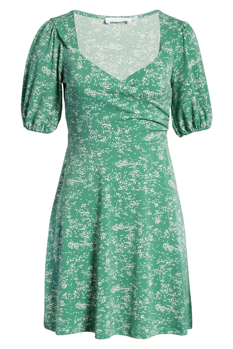 Surplice Minidress, Alternate, color, SAGE WHITE DASH