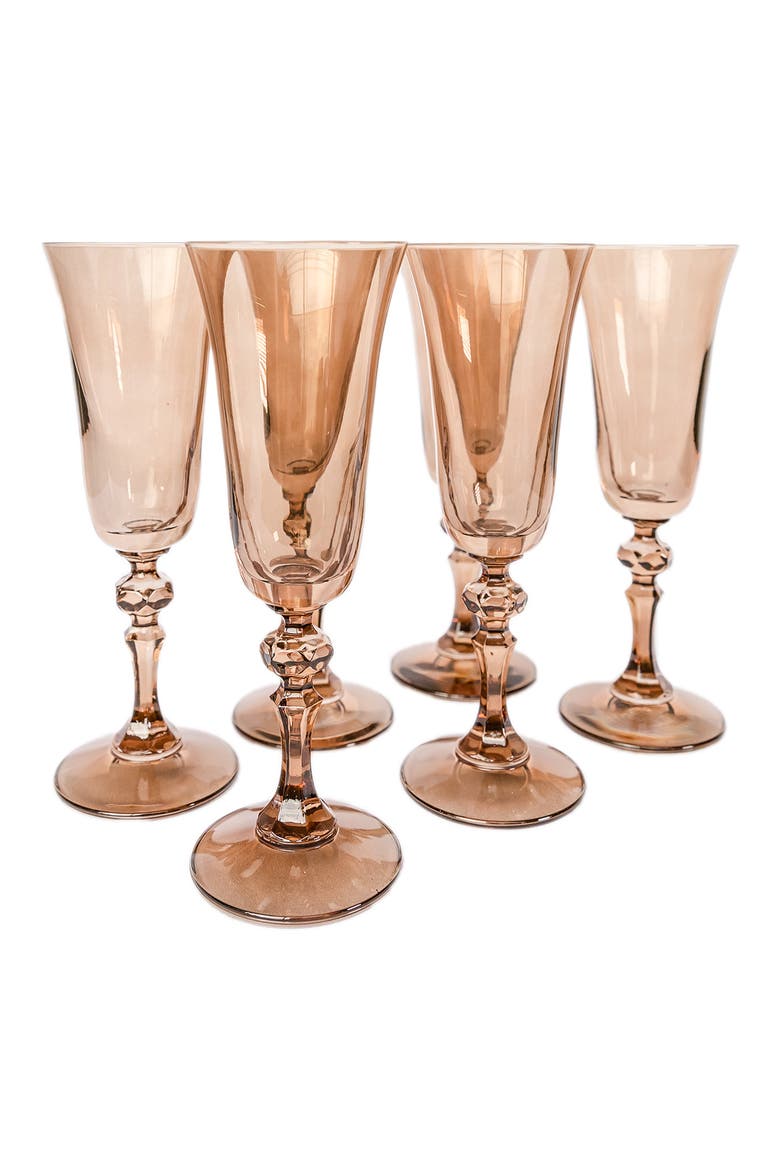 Set of 6 Regal Flutes, Main, color, AMBER SMOKE