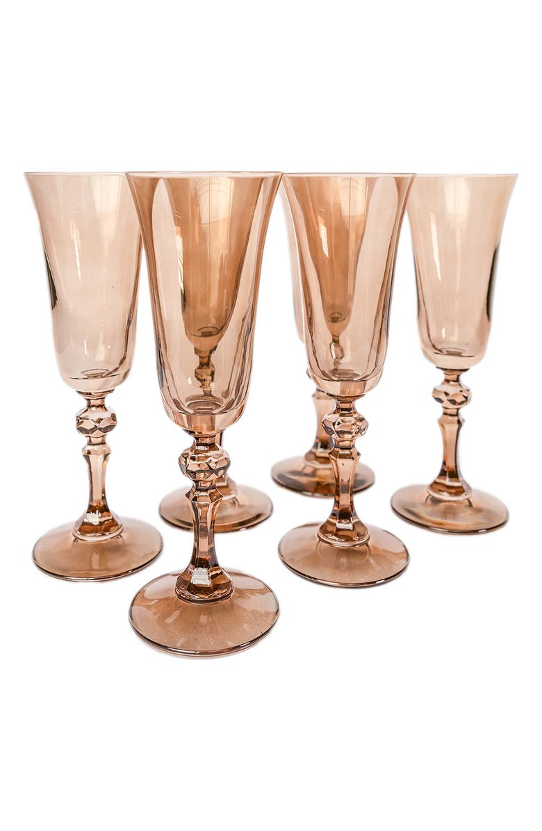 Estelle Colored Glass Set of 6 Regal Flutes, Main, color,