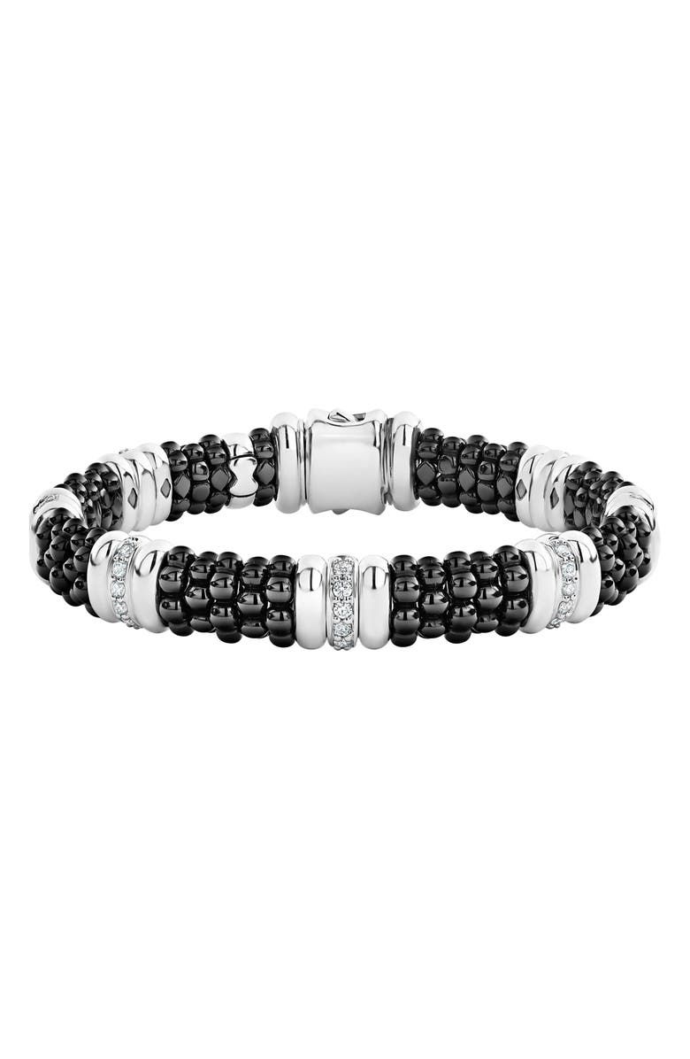 LAGOS LAOGS Black Caviar Diamond 7-Link Bracelet, Main, color,