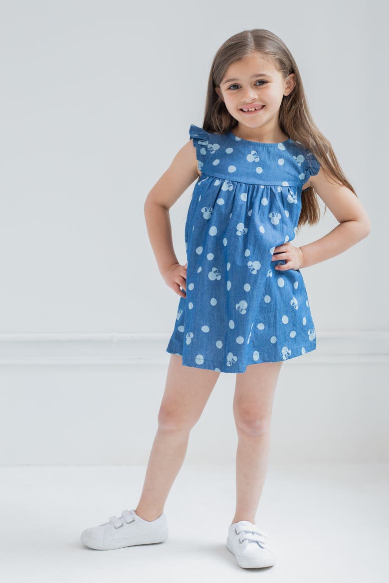 Minnie Mouse Sleeveless Chambray Dress, Alternate, color, Blue