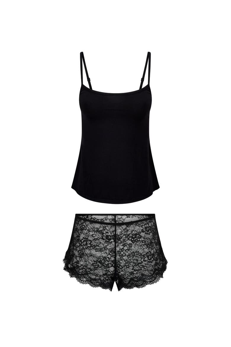 Rain Cami & Shorts Set Lingerie, Alternate, color, Black