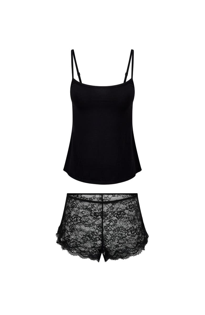 Adore Me Rain Cami & Shorts Set Lingerie, Alternate, color, Black