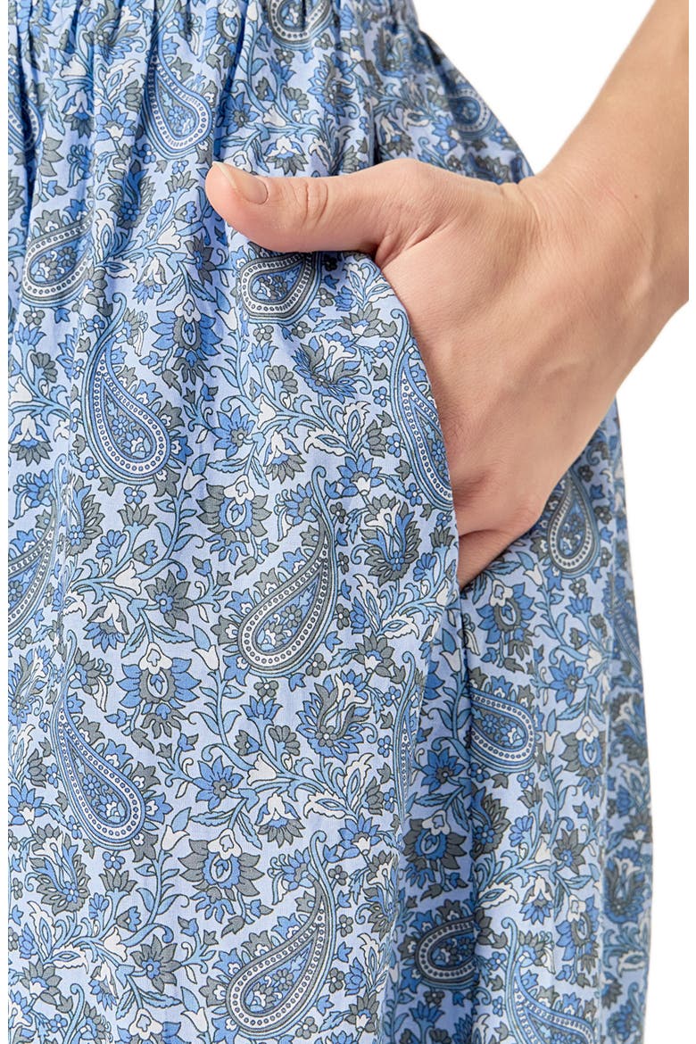 Paisley Print Smocked A-Line Dress, Alternate, color, NAVY MULTI