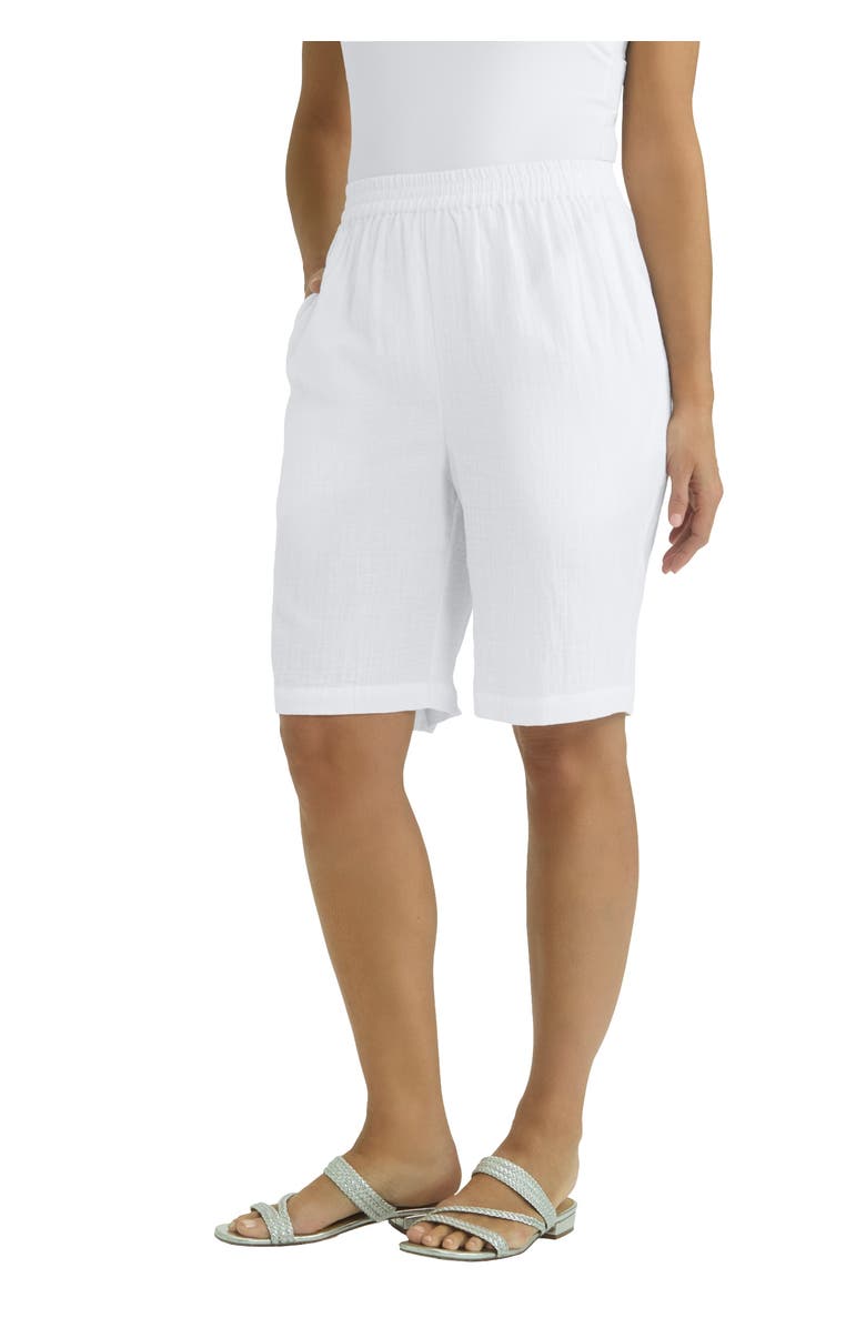 Jessica London Gauze Short, Main, color, White