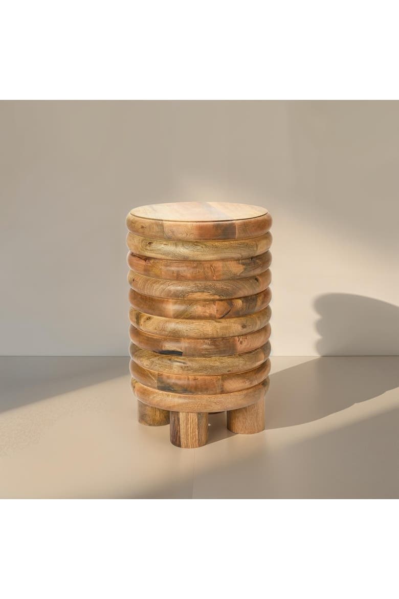 Dossier Vintage End Table or Stool, Alternate, color, Natural