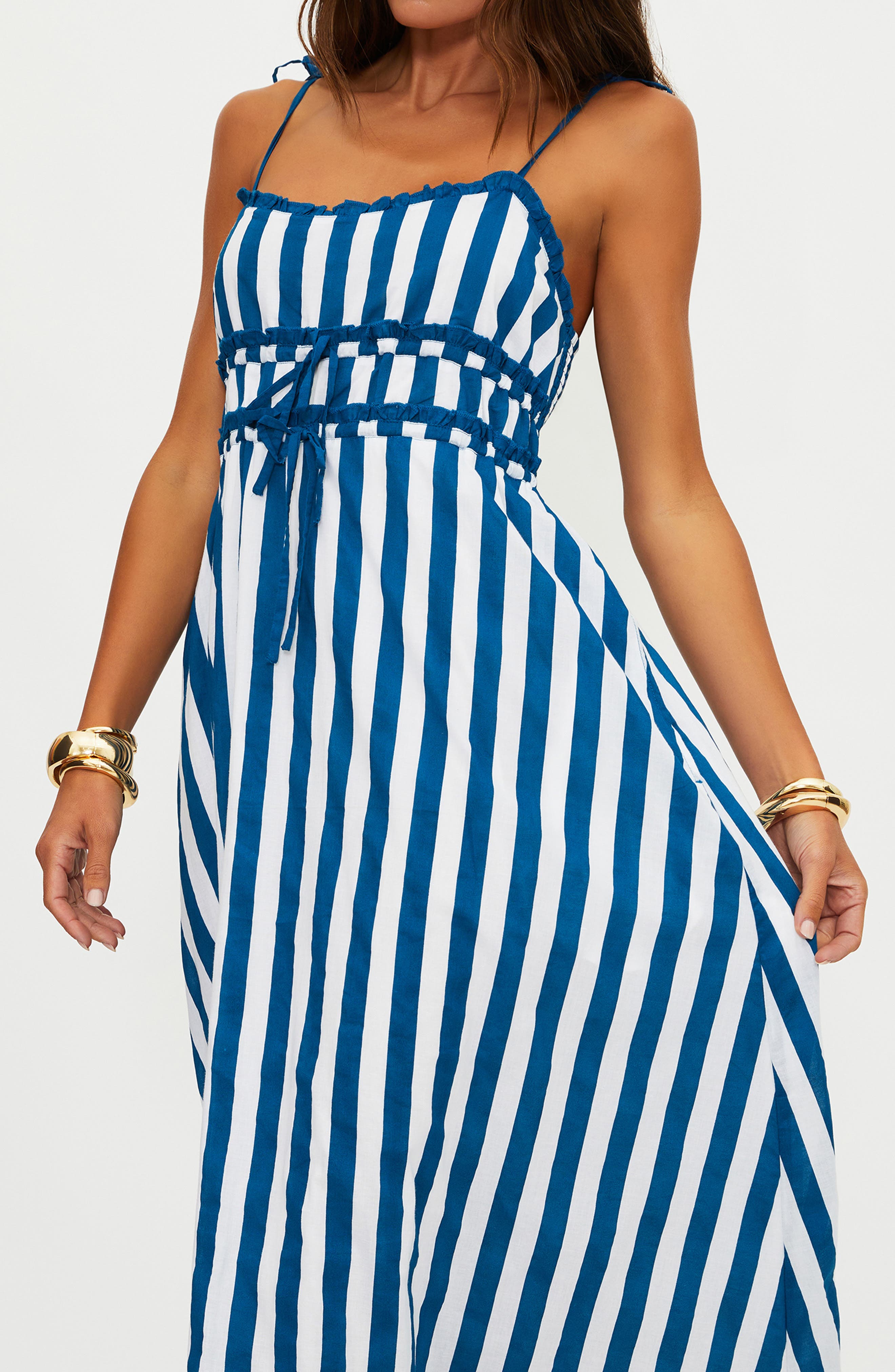 ladies striped dress Spaghetti Strap Dresses for Women Striped Sleeveless A Line Camis Dress  Back Tie Beach Sundress Flowy Midi Dresses Blue at Amazon Women's Clothing  store