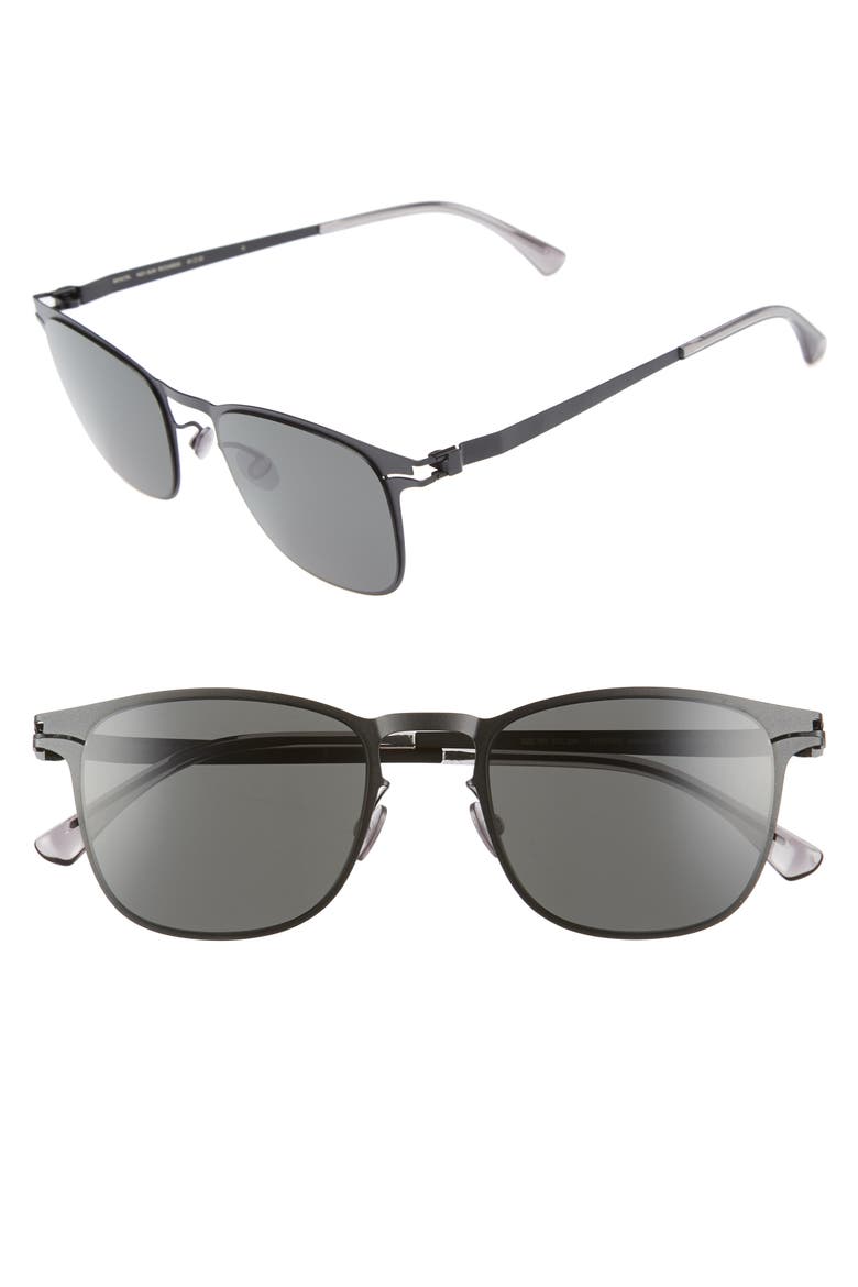 Riccardo 51mm Sunglasses, Main, color, MATTE BLACK