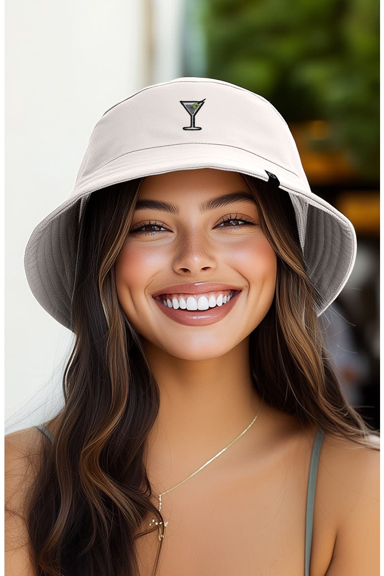 Martini Bucket Hat, Alternate, color, Parchment White