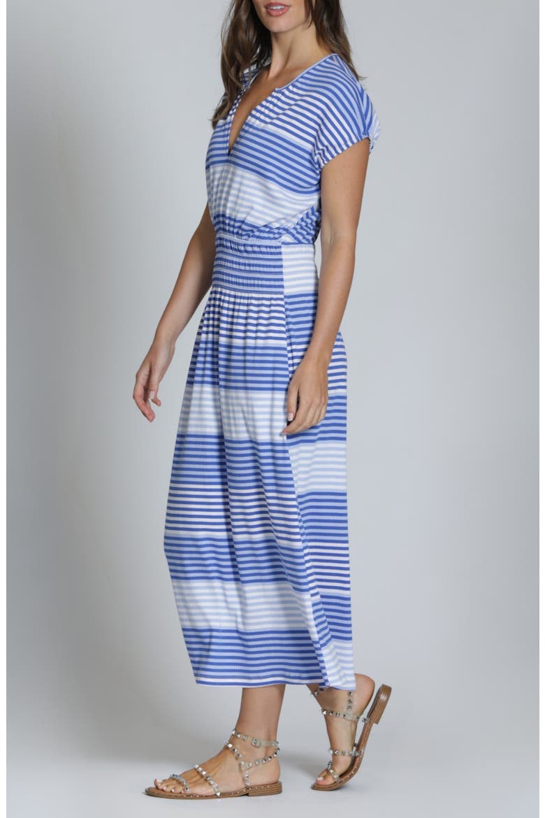 Stripe Jersey Midi Dress, Alternate, color, BLUE MULTI