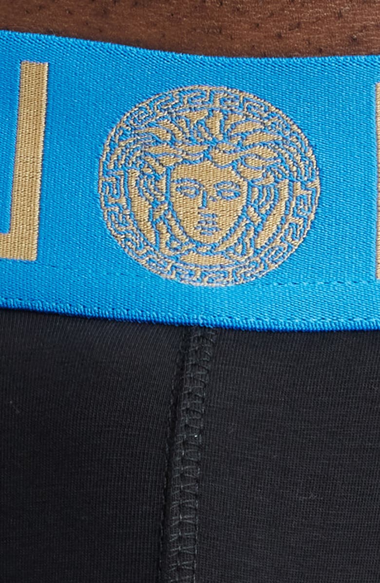 Versace Grecca Band Briefs, Alternate, color, Black Royal Blue-Gold