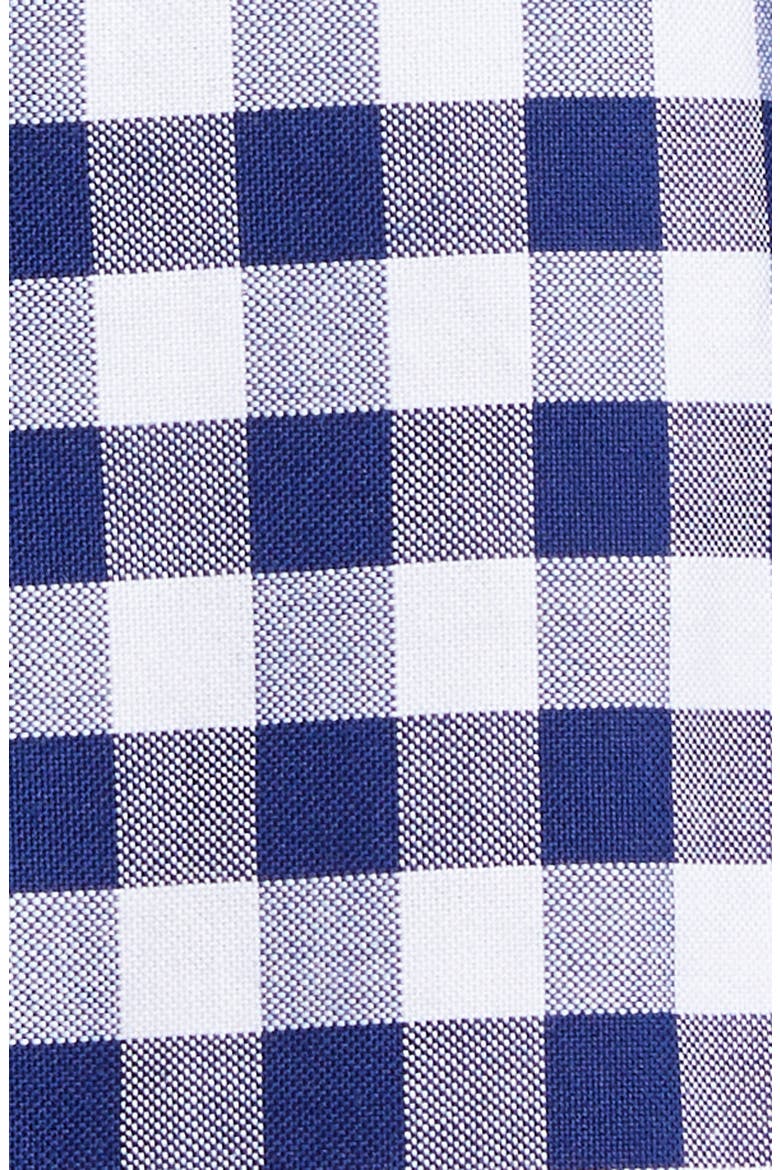 Gingham Fit & Flare Midi Dress, Alternate, color, NAVY GINGHAM