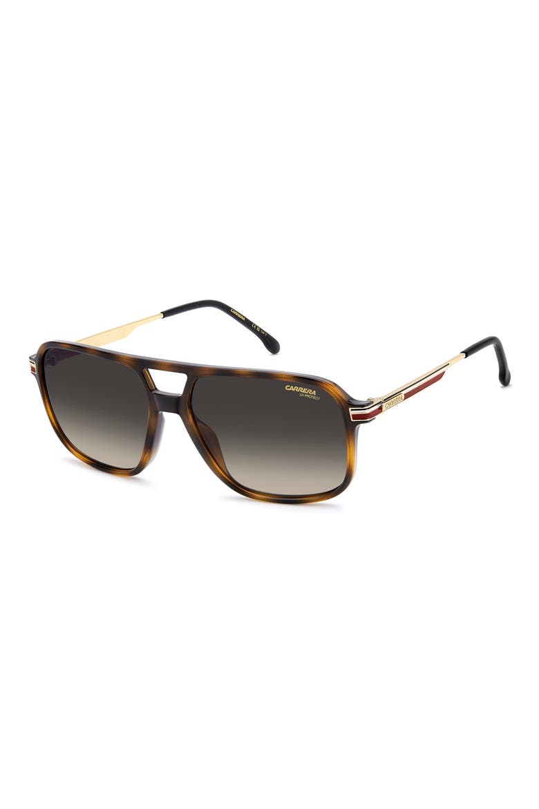 390/S 59mm Gradient Rectangular Sunglasses, Alternate, color, HAVANA/ DARK GREY SF