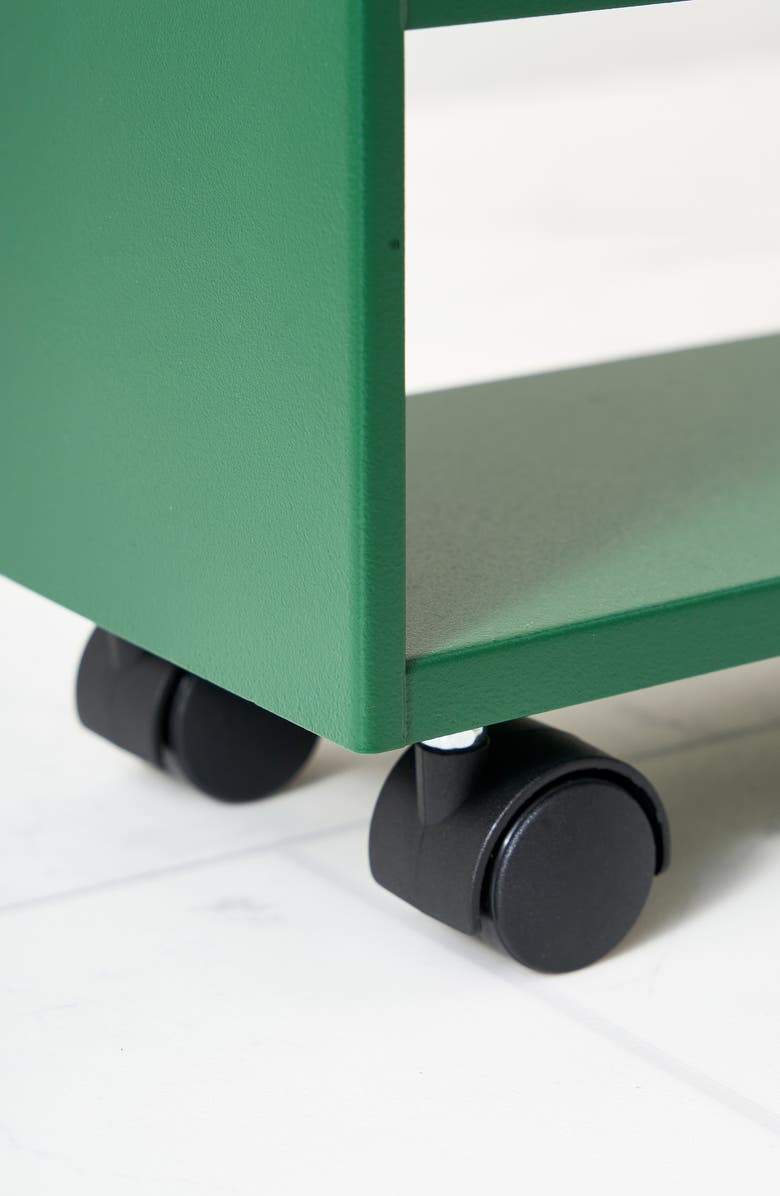 Yamazaki Steel Rolling Storage Cart, Alternate, color, Forest Green