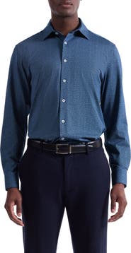Bugatchi James OoohCotton® Leaf Print Twill Button-Up Shirt