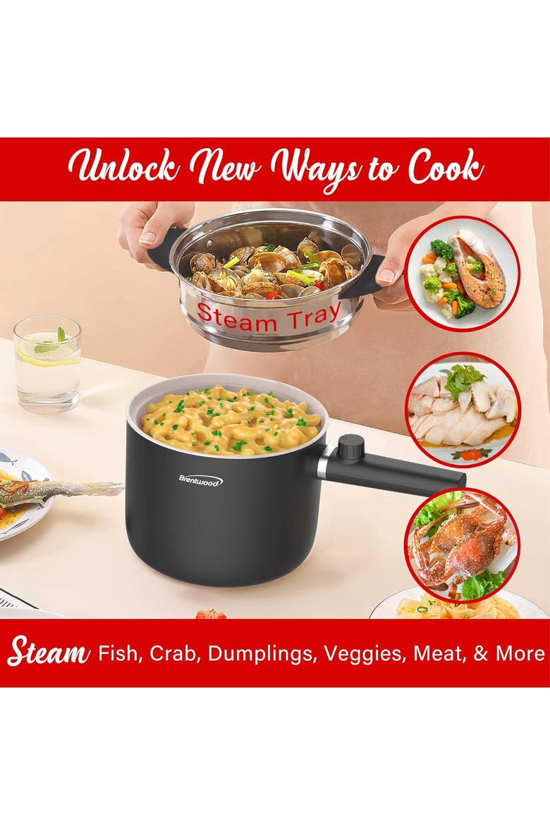 1.5 L Multi-Function Electric Hot Pot Cooker in Black, Alternate, color, Black