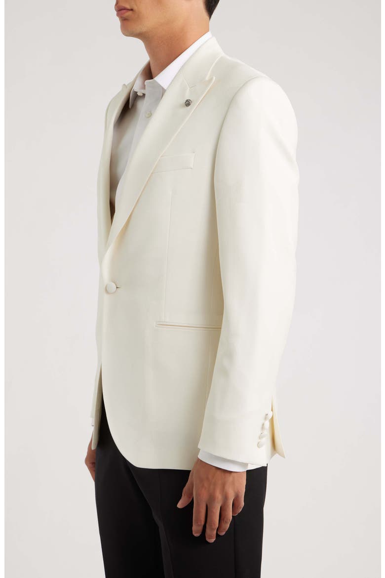 250th Capsule Erie Off White Super 100s Wool Self Peak Lapel Dinner Jacket (Nordstrom Exclusive), Alternate, color, OFF WHITE