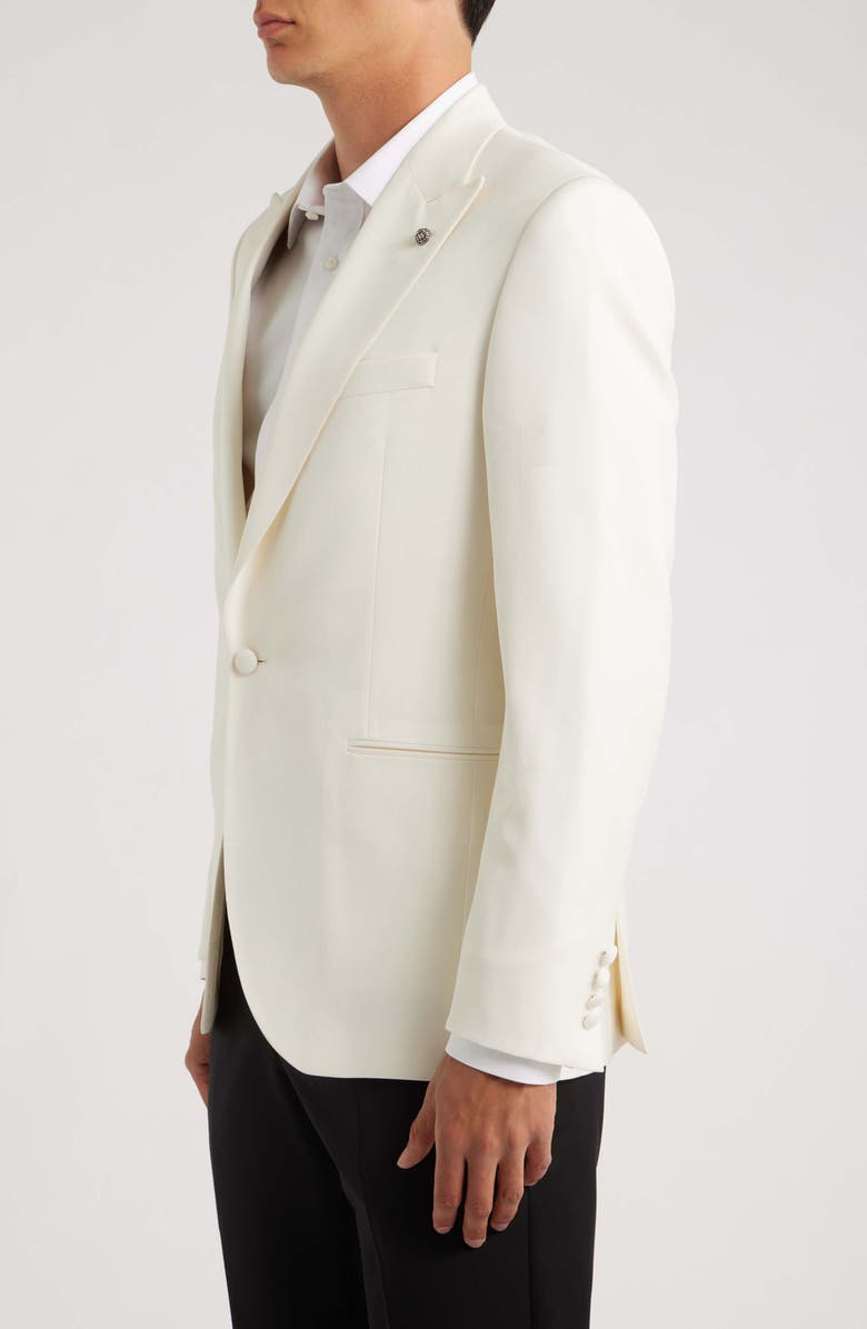 Jack Victor 250th Capsule Erie Off White Super 100s Wool Peak Lapel Dinner Jacket, Alternate, color, Off White