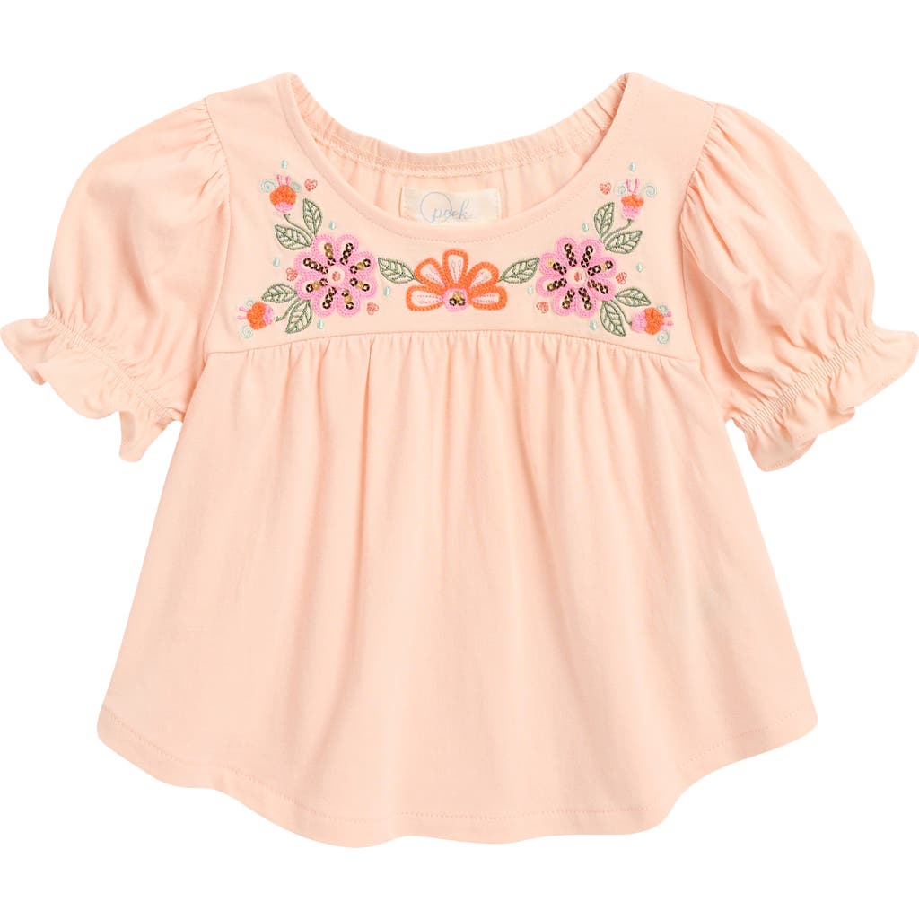 Peek Aren't You Curious Kids' Embroidered Puff Sleeve Top