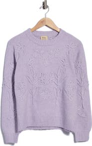 Elie Tahari Floral Crewneck Sweater
