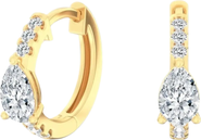 Everlee Dainty Pear Huggie Lab Diamond in 14K Gold