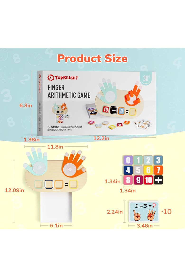 Educational Learning Number Toy, Finger Counting Math Toys, Alternate, color, Multicolor