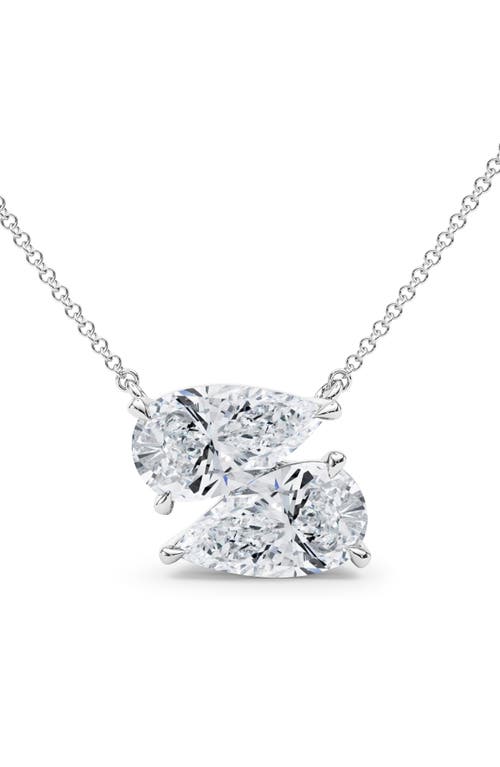 Hautecarat Lab Grown Diamond Twin Pear Cut Pendant Necklace