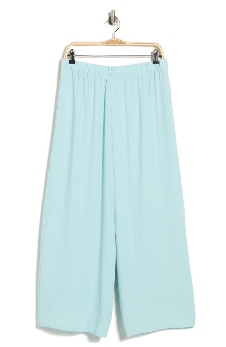 Eileen Fisher Silk Crepe Georgette Ankle Wide Leg Pants, Alternate, color, Pool
