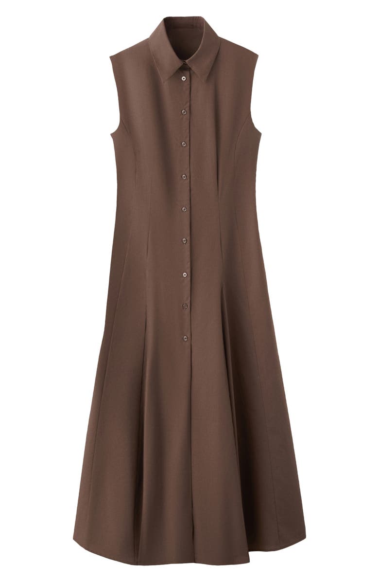 MANGO Sleeveless Cotton & Lyocell Shirtdress, Alternate, color, 