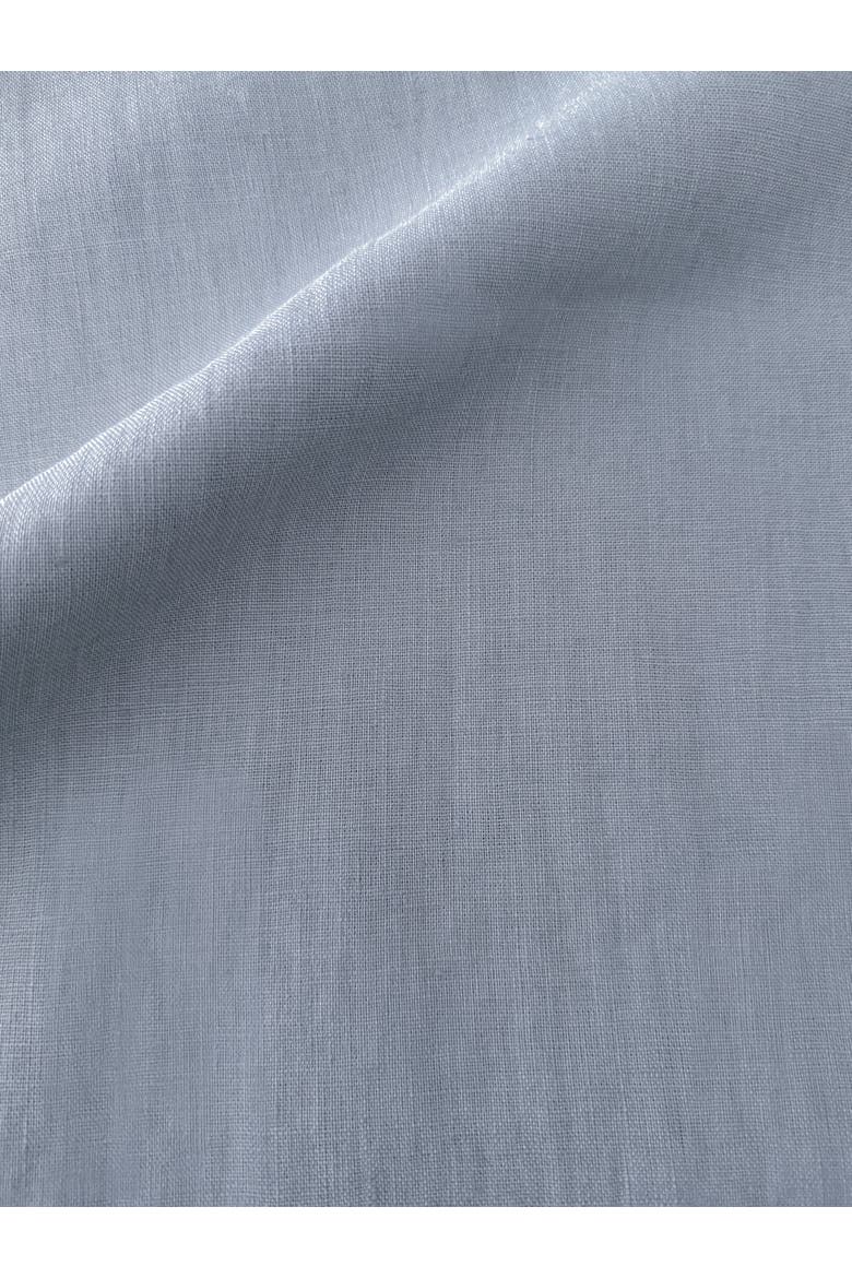 Soft Fringe Linen Pillow with Down Insert, Alternate, color, Chambray Blue