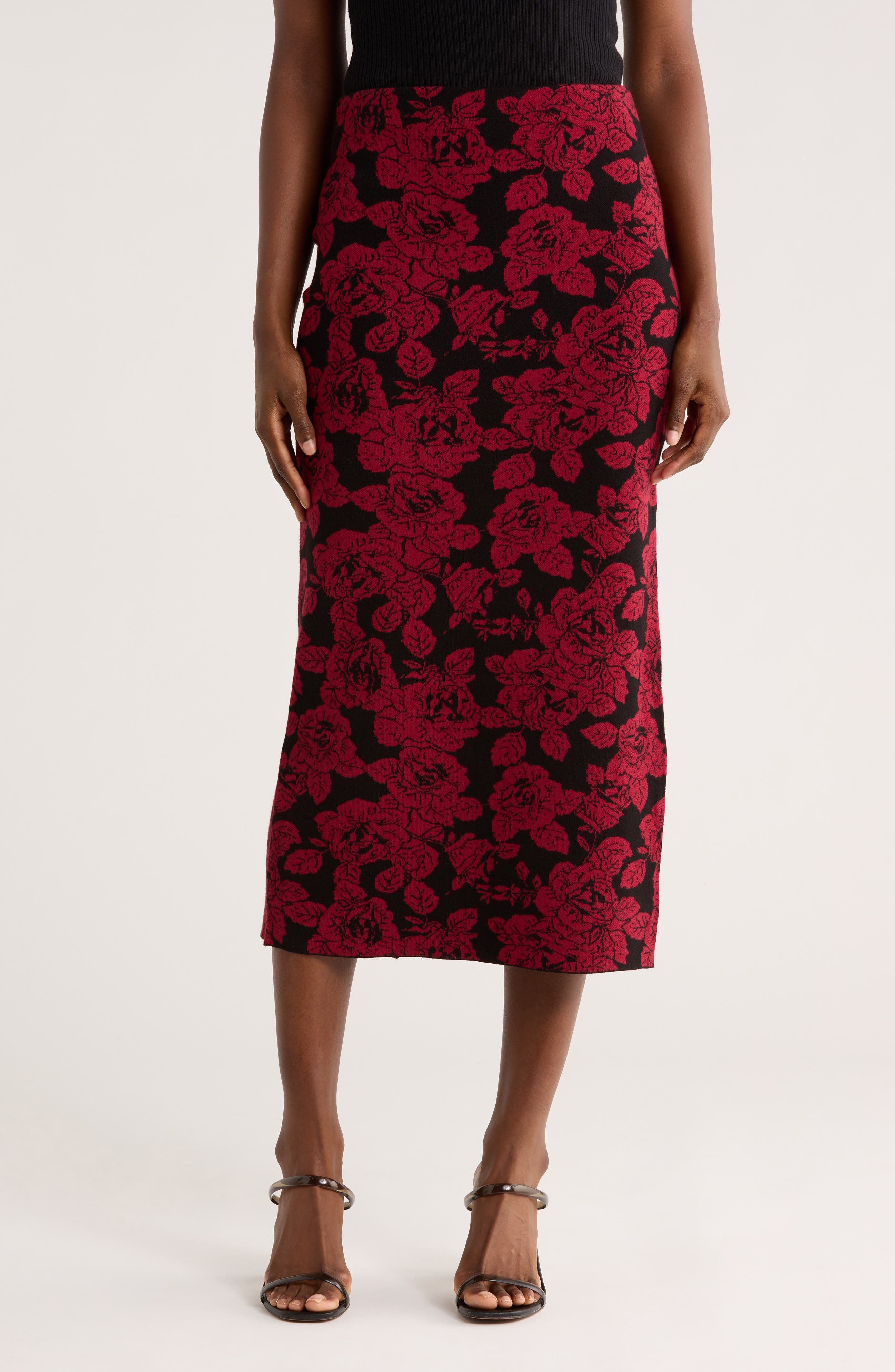 ELIE ELIE TAHARI Floral Jacquard Pull-On Skirt