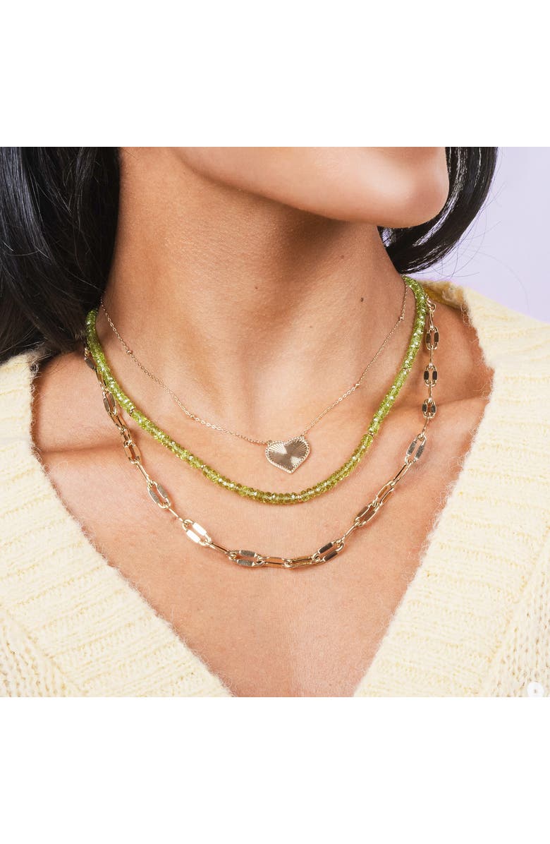 The Lovery Fine Jewelry Peridot Bead Necklace, Alternate, color, Peridot