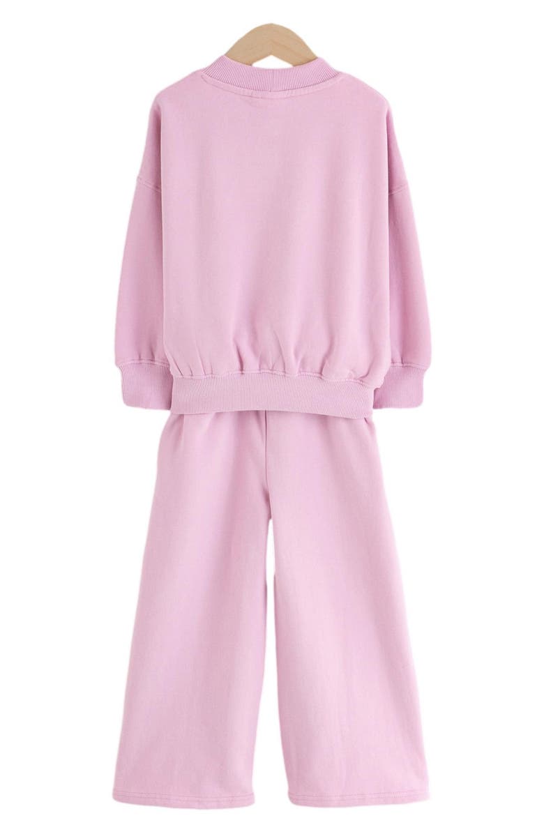NEXT Kids' City Crewneck Sweatshirt & Sweatpants Set, Alternate, color, Pink