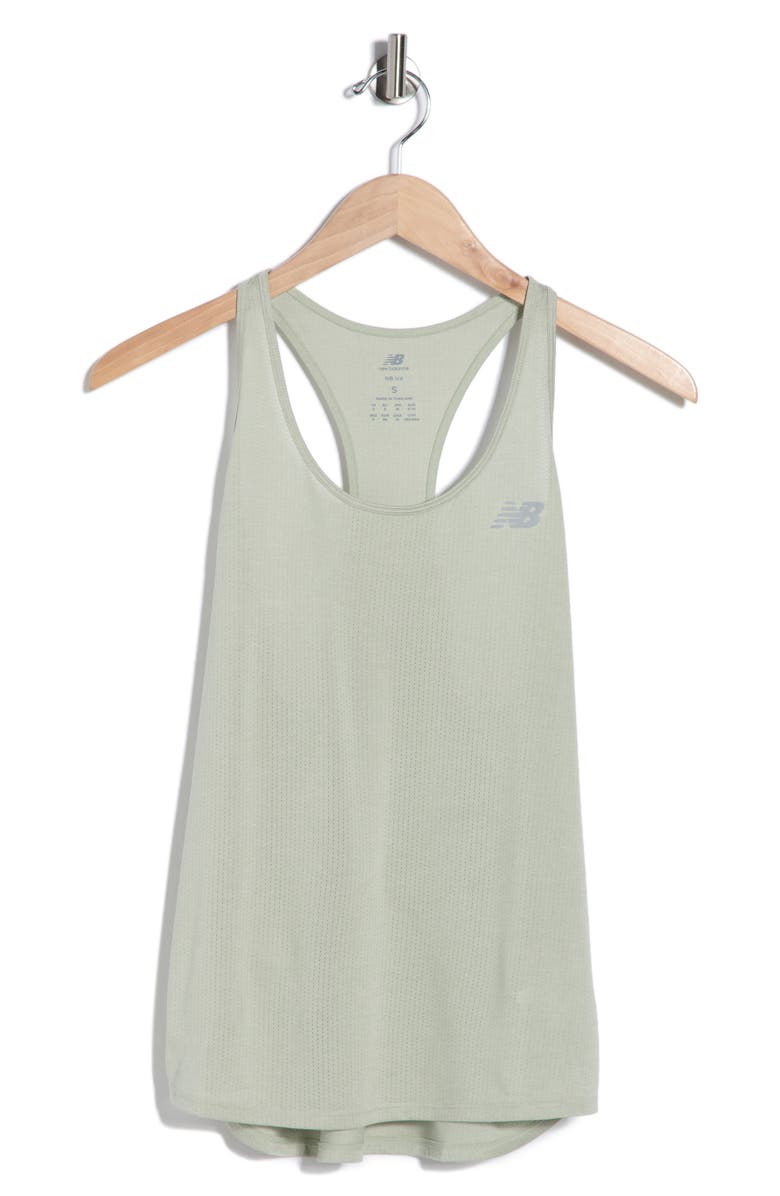 New Balance Essential Racerback Tank, Main, color, Light Green