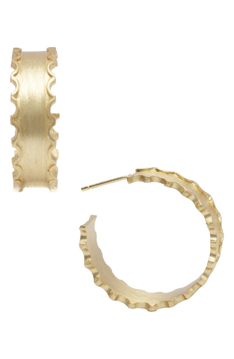 SAACHI Scalloped Hoop Earrings, Main, color, Gold