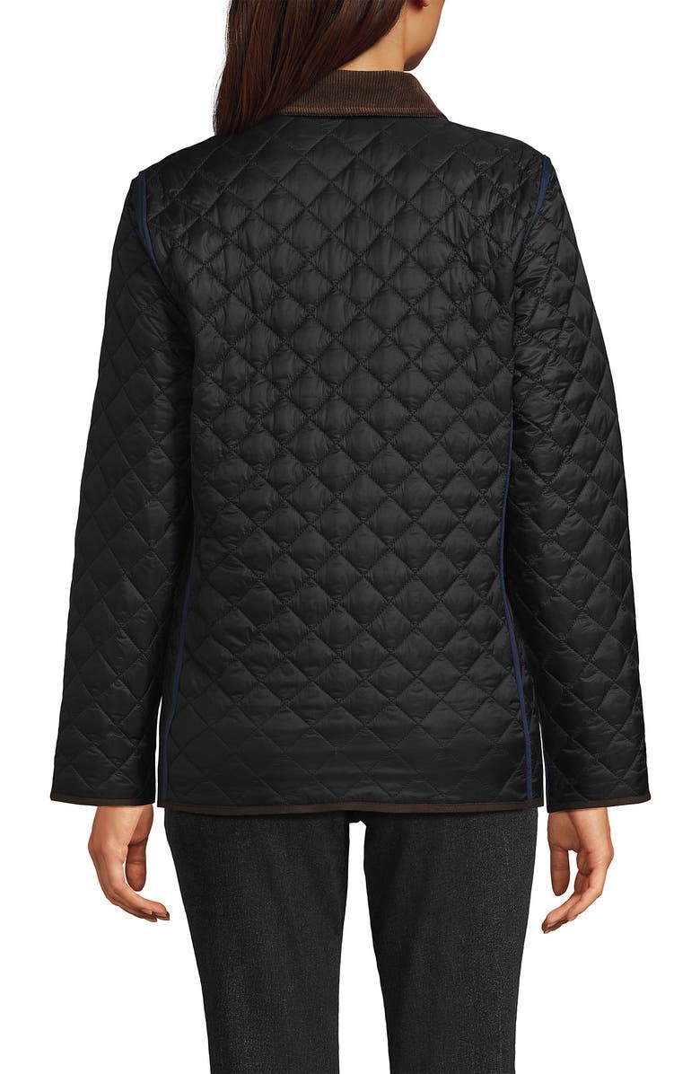 Lands' End Reversible Barn Quilted Jacket, Alternate, color, Black/Navy Plaid