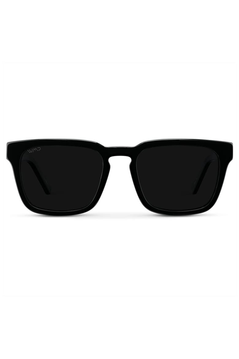 Maverick - 52mm Square Polarized Sunglasses, Main, color, Black