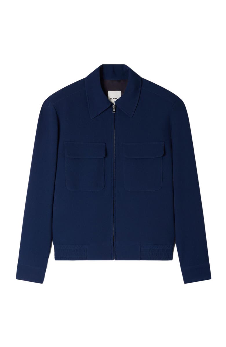 SANDRO Textured zip-up jacket, Alternate, color, Royal Blue