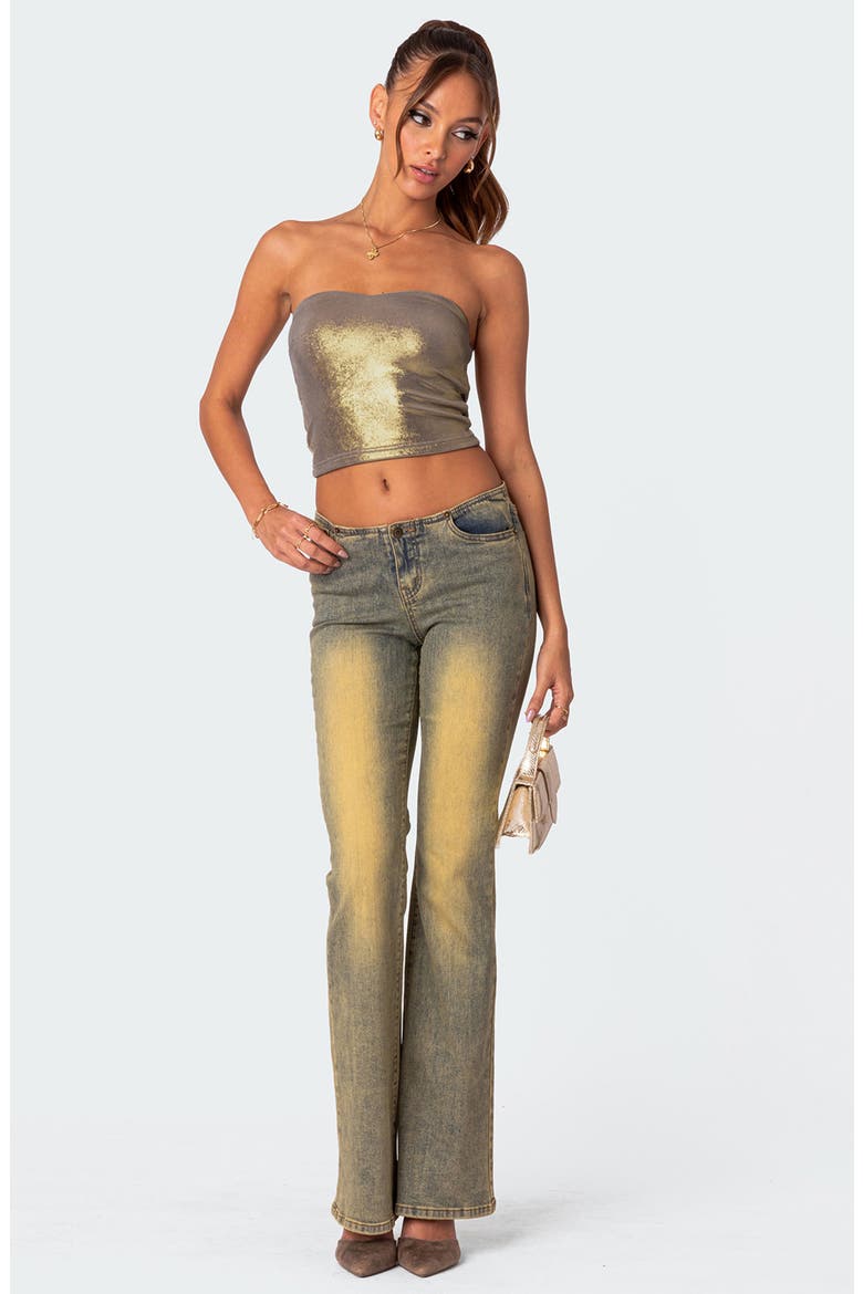 Spotlight Metallic Tube Top, Alternate, color, GOLD