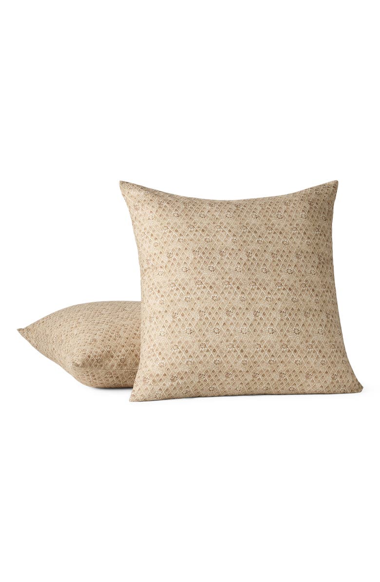 Coyuchi Coral Bell Print Throw Pillow Cover, Main, color, Chestnut