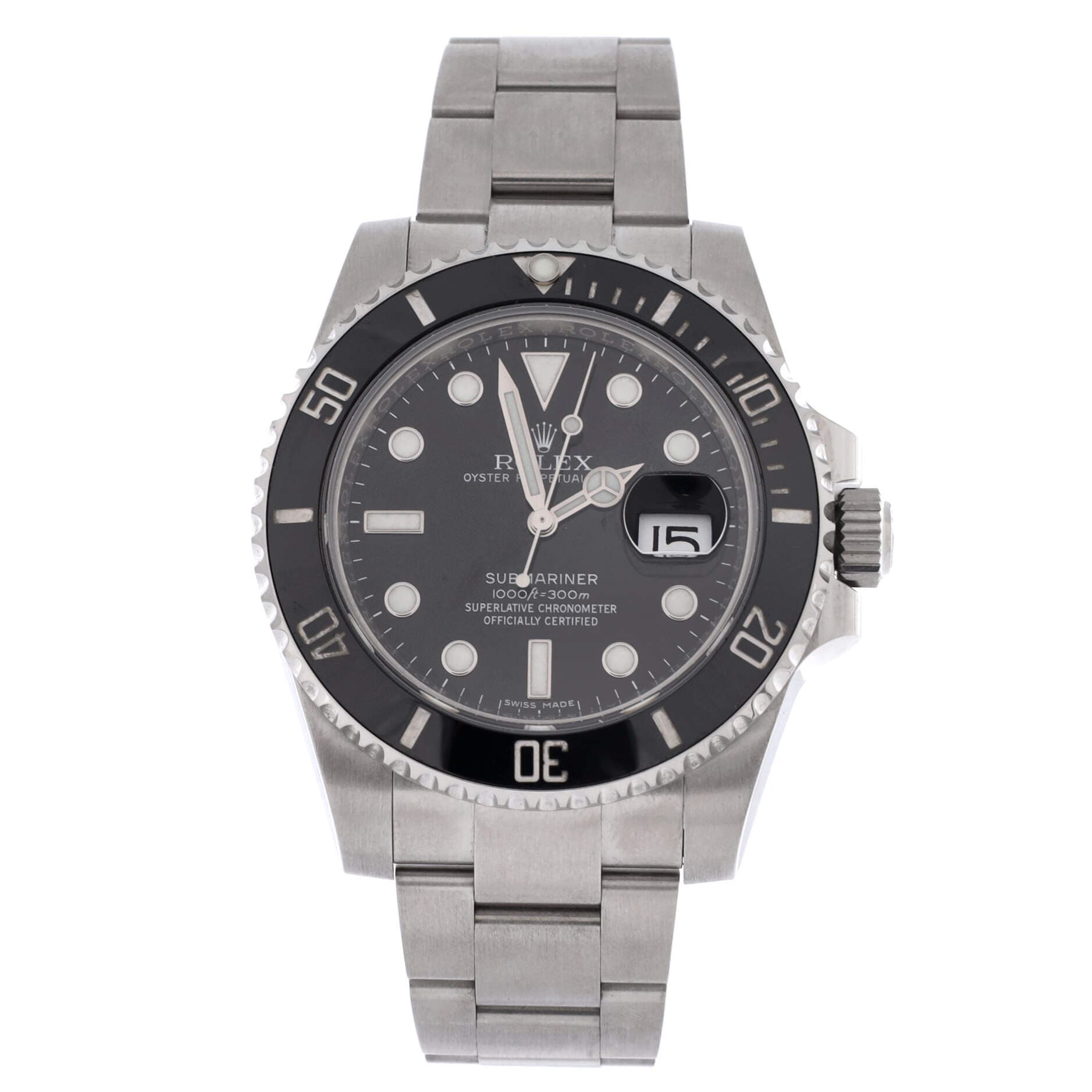 Oyster Perpetual Submariner Date Automatic Watch Stainless Steel and Cerachrom 40, Main, color, Metallic Silver
