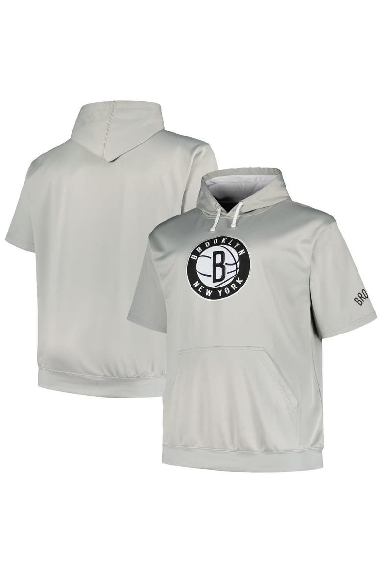 Men's Fanatics Branded Silver Brooklyn Nets Big & Tall Logo Pullover Hoodie, Main, color, Silver