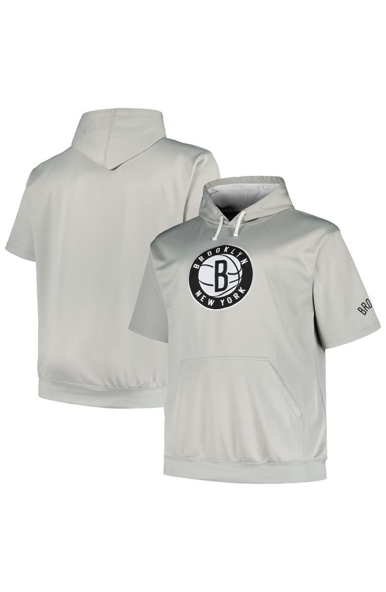 FANATICS Men's Fanatics Branded Silver Brooklyn Nets Big & Tall Logo Pullover Hoodie, Main, color, Silver