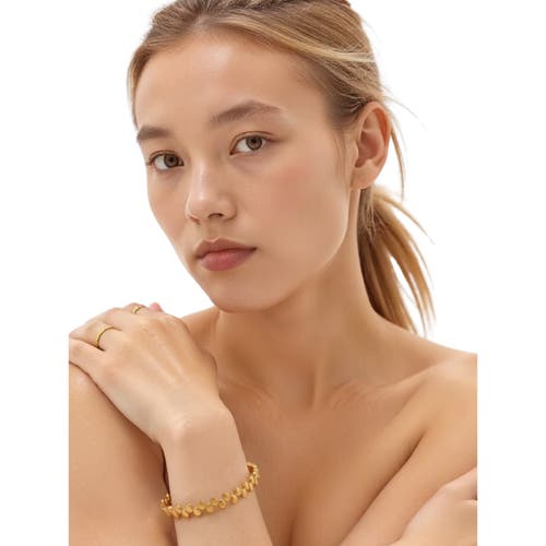 Akalia Waterproof 18k Gold Plated Dot Round Bracelet In Gold