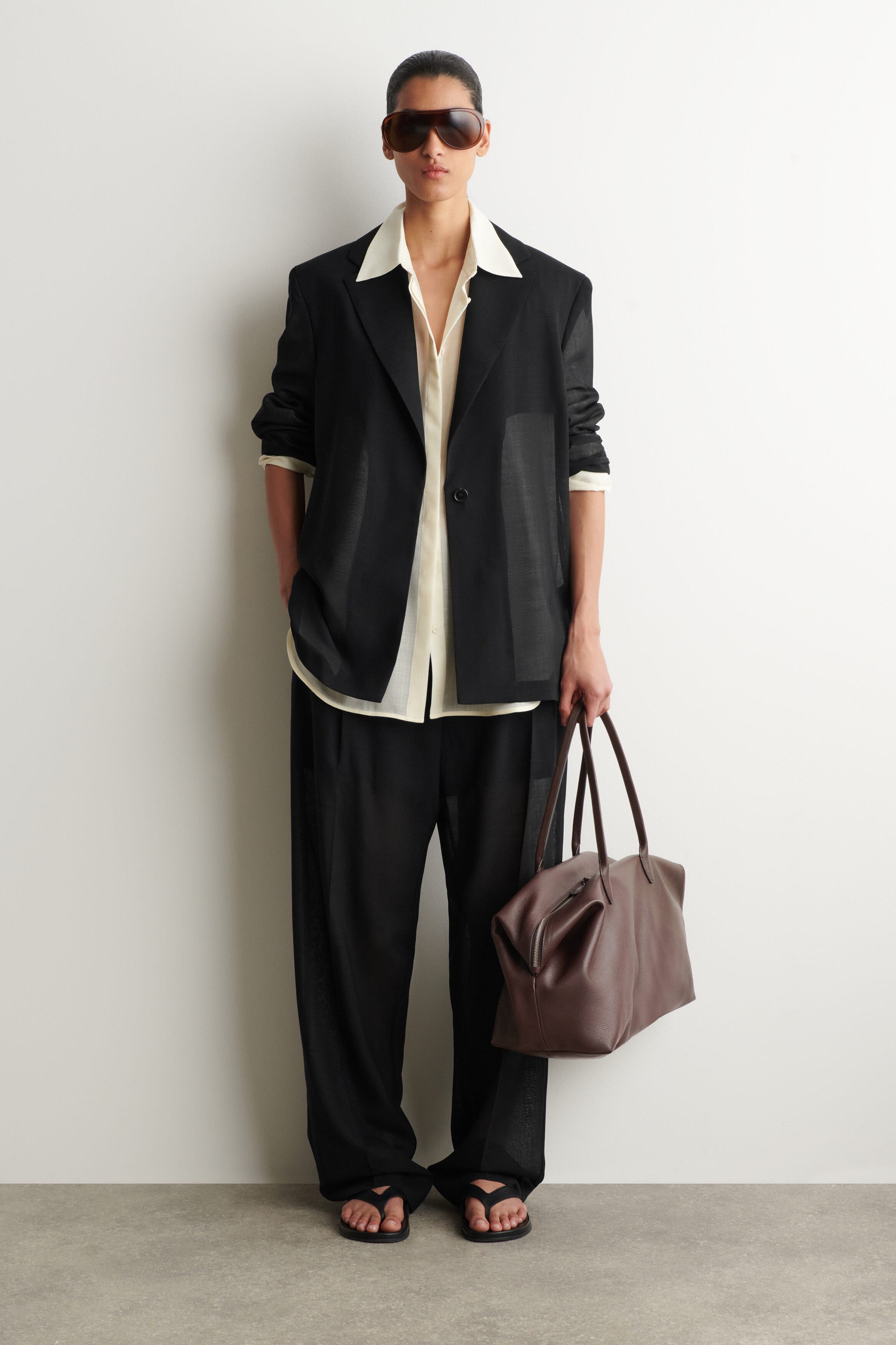 Frieze Bowling Bag - Leather, Alternate, color, BROWN