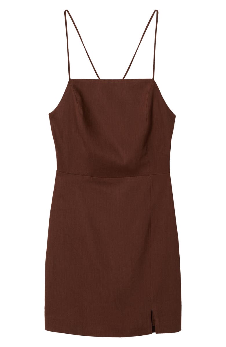 MANGO Strappy Linen Blend Minidress, Alternate, color, 