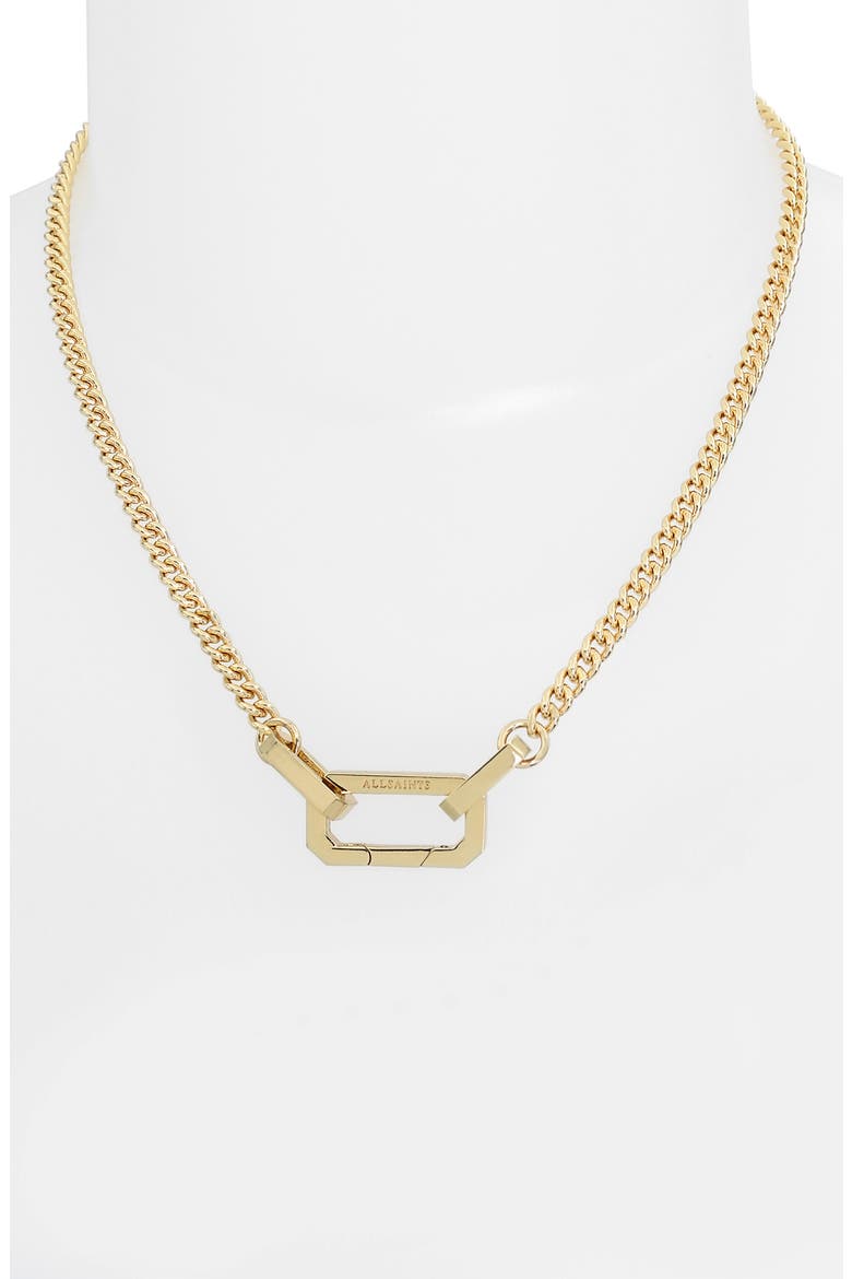 Hexagonal Pendant Collar Necklace, Alternate, color, GOLD