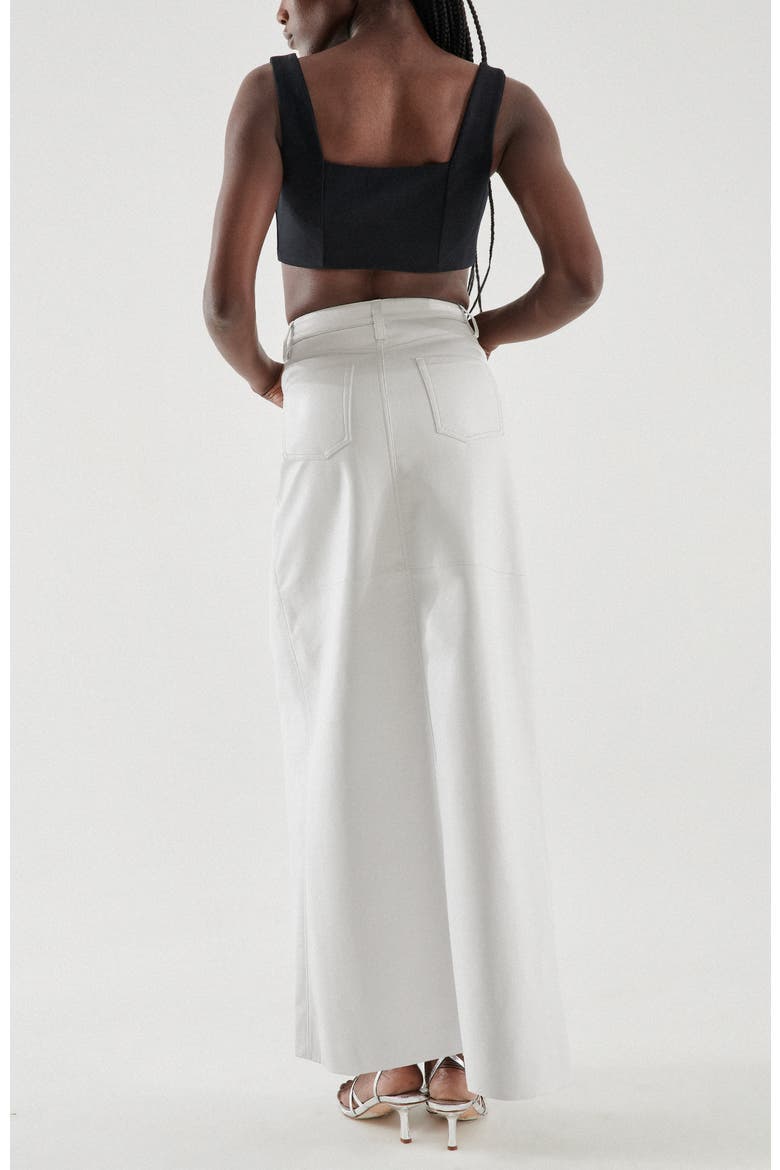 Imogen Recycled Leather Skirt, Alternate, color, White