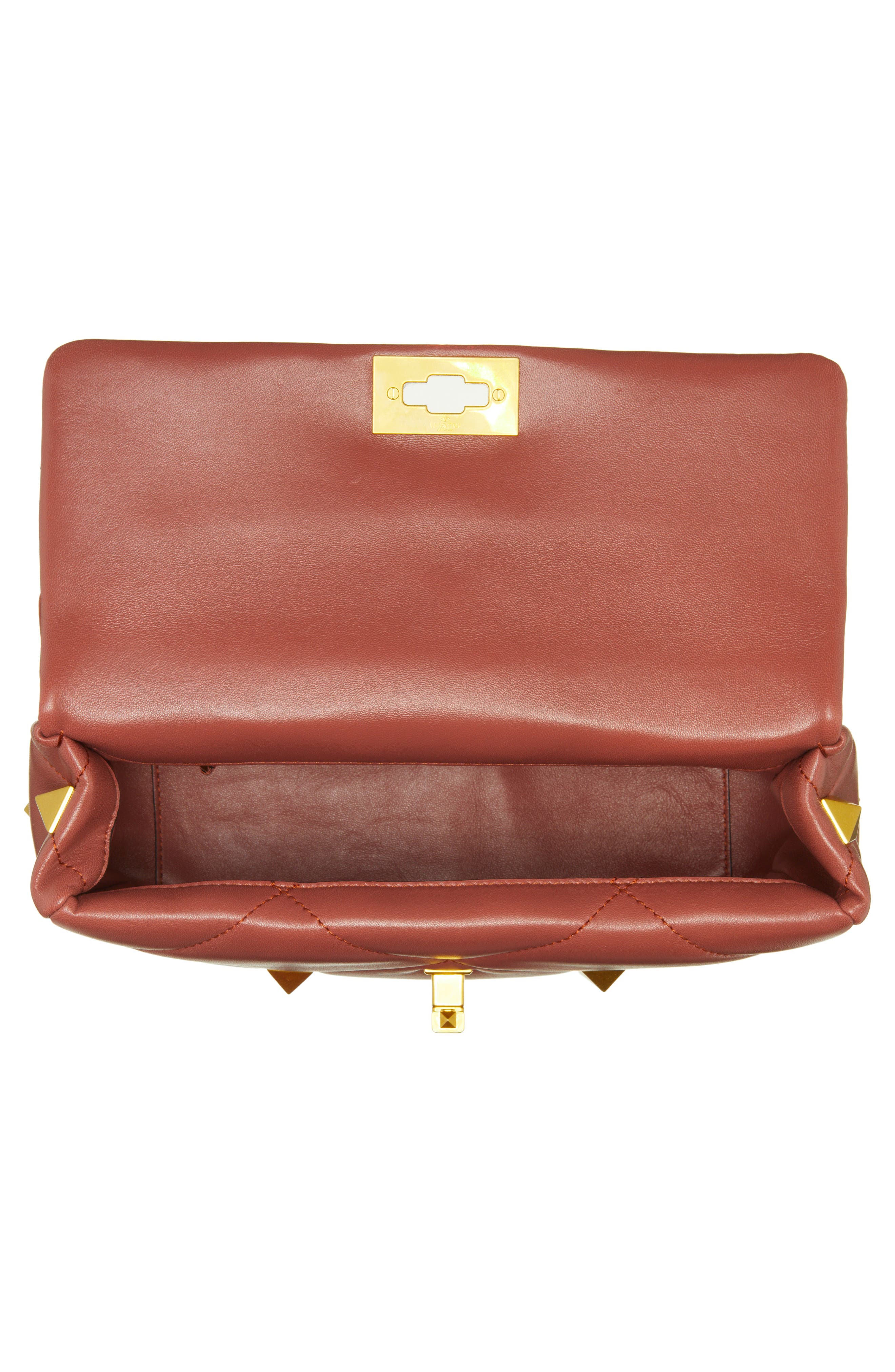 Valentino Garavani Large Roman Stud Matelassé Quilted Leather Shoulder Bag, Alternate, color, 